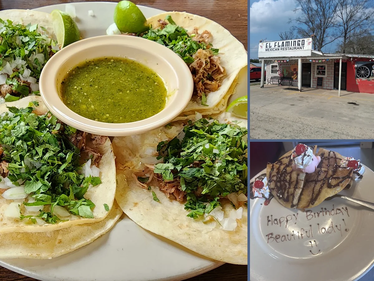 Casual dining tables with Mexican food