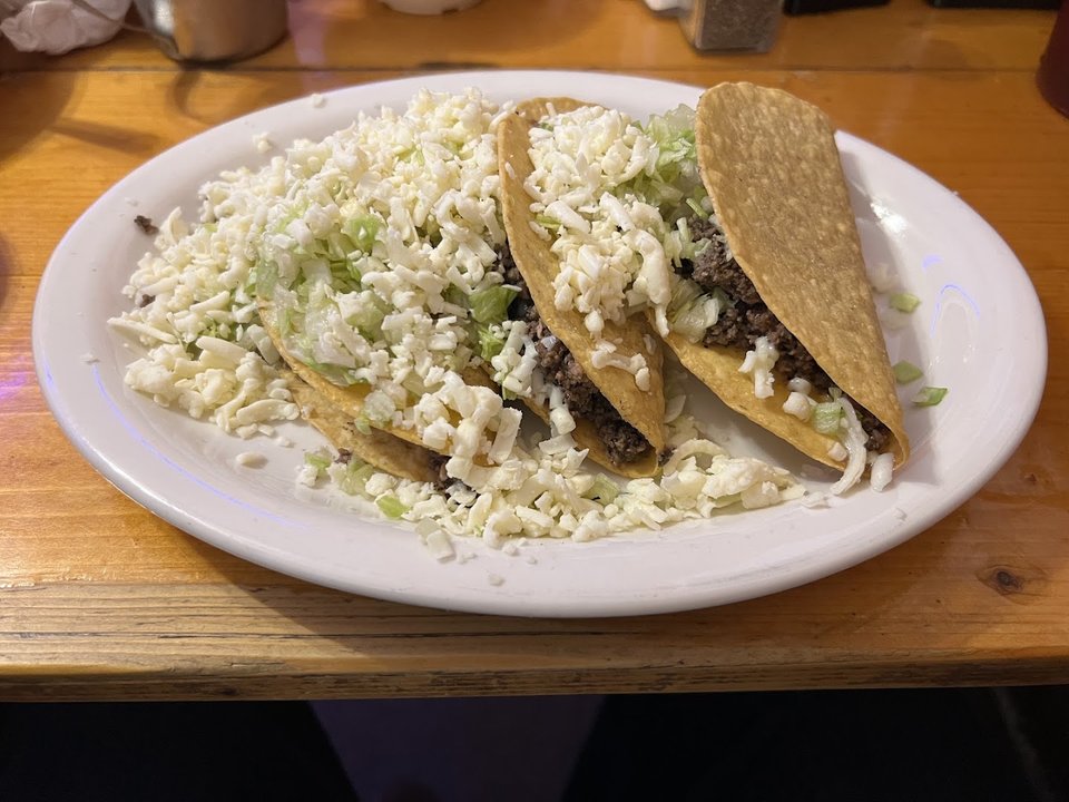 Casual dining tables with Mexican food